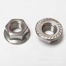 Bule et White Zinc Hex Screw Flange Nuts